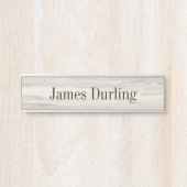 Lt. Gray Wood Grain Effect Desk Hängende Namplate Türschild (Vorderseite )