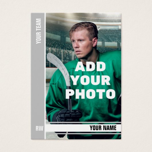 Lt. Grey Stripe Hockey Trading Card - Custom Stats (Vorderseite)
