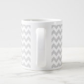 Lt Grey White Zickzack, Red Lipstick Kiss Jumbo-Tasse (Rückseite)