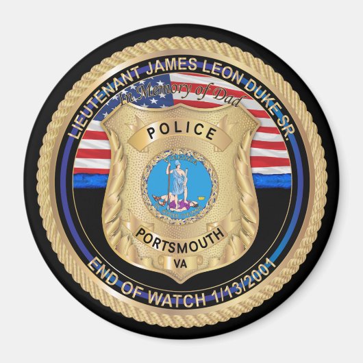 Lt. James Duke Sr Magnet (Vorne)