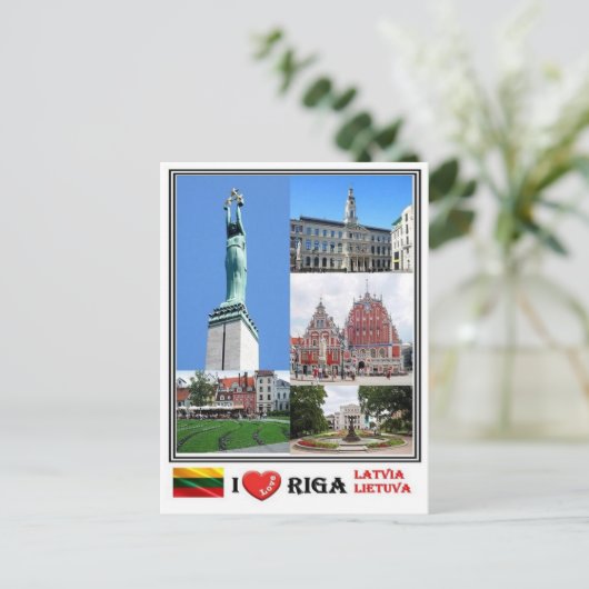 LT Lettland Lietuva - Riga Postkarte (Stehend Vorderseite)