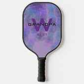 Lt lila Opa Monogrammiert Pickleball Schläger (Rückseite)
