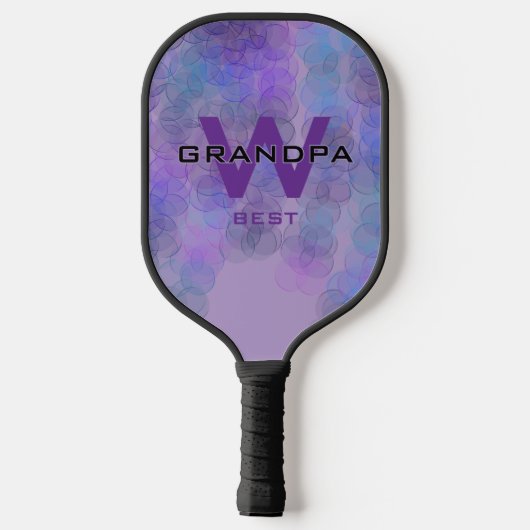 Lt lila Opa Monogrammiert Pickleball Schläger (Rückseite)