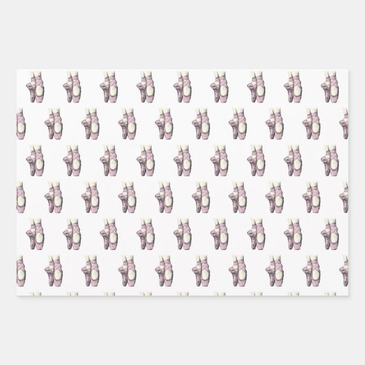 Lt Pink Ballerina Shoes En Pointe FL DIY BG Geschenkpapier Set (Vorderseite 3)