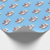 Lt Pink Ballerina Shoes En Pointe FL Sky Blue BG Geschenkpapier (Ecke)