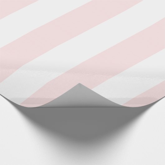 Lt Pink White Extra Large Strip Muster Geschenkpapier (Ecke)