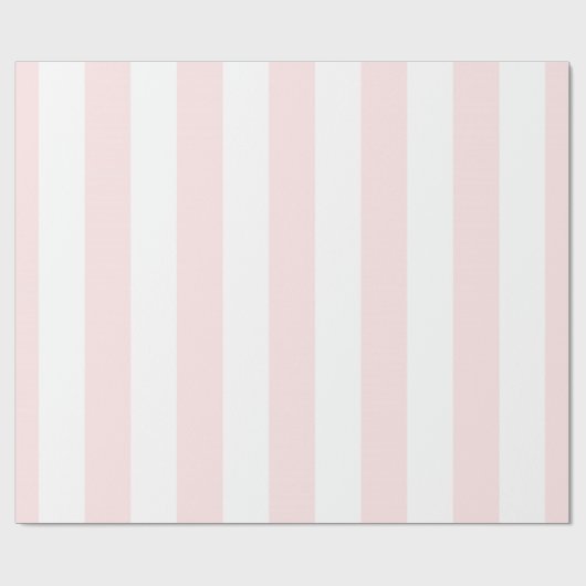 Lt Pink White Extra Large Strip Muster Geschenkpapier (Flach)