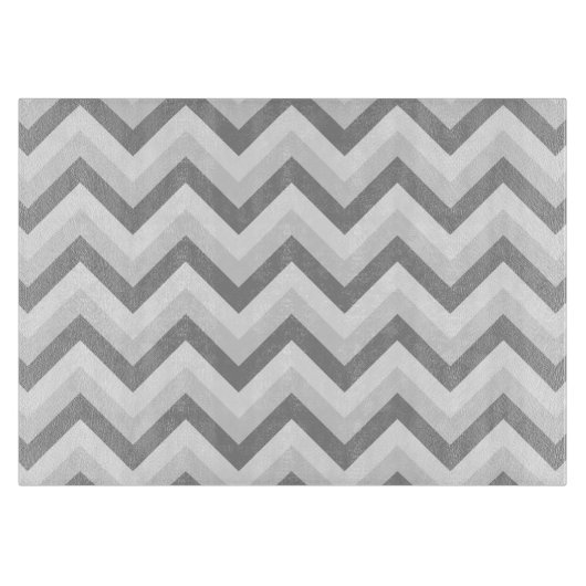 Lt Two Gray White Chervron ZigZag Schneidebrett (Vorderseite)
