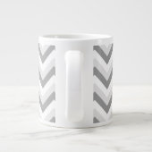 Lt Two Grey White Zickzack Aqua Monogram Jumbo-Tasse (Rückseite)