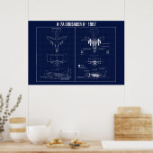LTV A-7 Corsair II Blueprint 1967 Poster (Küche)