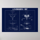 LTV A-7 Corsair II Blueprint 1967 Poster (Vorne)