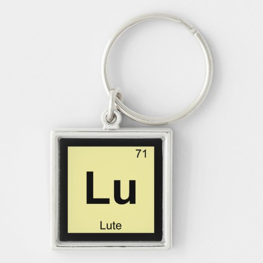 Lu - Lute Music Chemistry Periodic Table Symbol Schlüsselanhänger (Vorne)