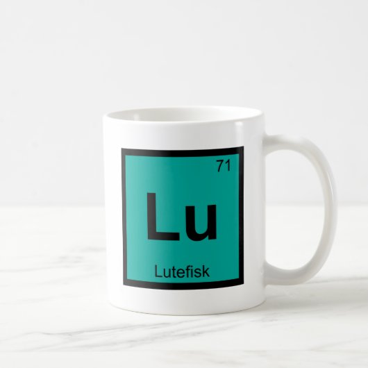 Lu - Lutefisk Chemie-Periodensystem-Symbol-Fische Kaffeetasse (Rechts)