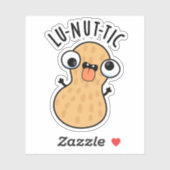 Lu-nut-ic Funny Peanut Puns Aufkleber (Blatt)