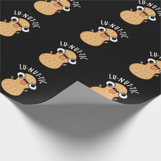 Lu-nut-ic Funny Peanut Puns Dark BG Geschenkpapier (Ecke)