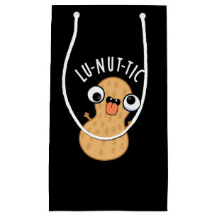 Lu-nut-ic Funny Peanut Puns Dark BG Kleine Geschenktüte