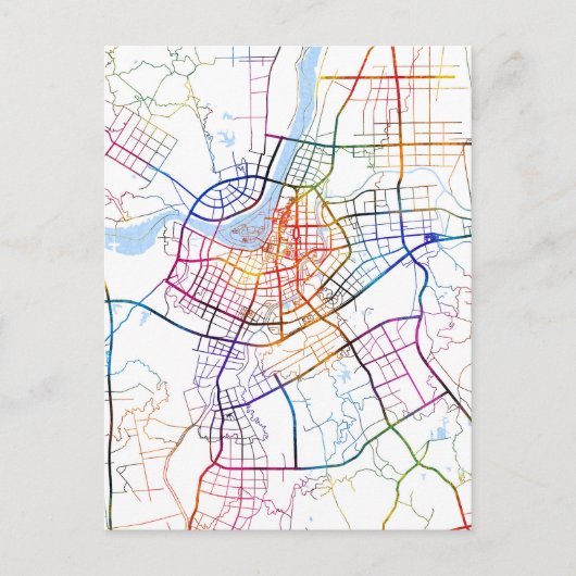 Lu'An China Stadtplan Postkarte (Vorderseite)