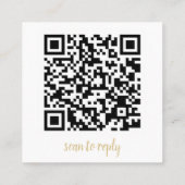 LUANA Tropical Greenerenery Beach Wedding QR Code  Quadratische Visitenkarte (Rückseite)