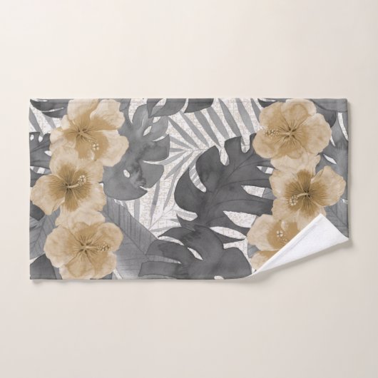 Luana Wasserfarbe Tropische neutrale Blüte Badhandtuch Set (Handtuch)