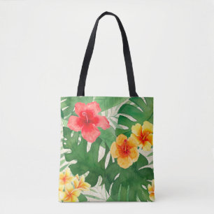 Luana Watercolor Tropical Floral Beach Bag Tasche