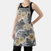 Luana Watercolor Tropical Gray Floral Schürze (InSitu)
