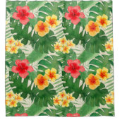 Luana Watercolor Tropical Vivid Floral Duschvorhang (Vorderseite)