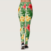 Luana Watercolor Tropical Vivid Floral Leggings (Rückseite)