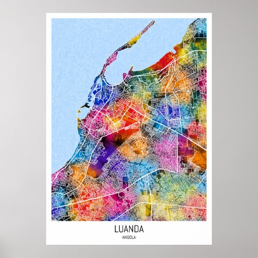 Luanda Angola City Map Poster (Vorne)