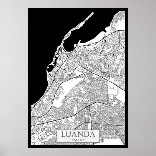 Luanda Angola Karte Poster (Vorne)