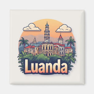 Luanda Angola Küstenstadt-Illustration Magnet