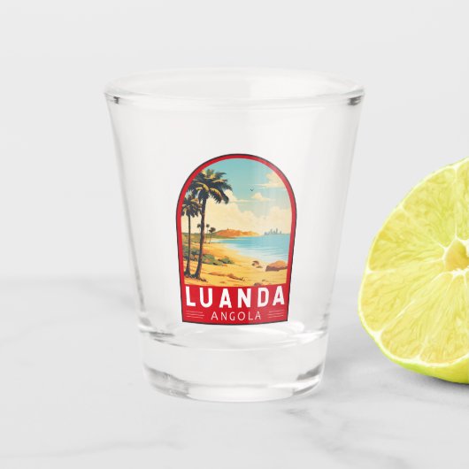 Luanda Angola Reisen Vintag Schnapsglas (Vorderseite)