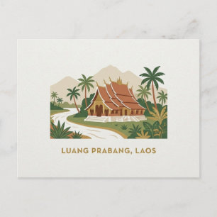 Luang Prabang Laos Minimalistische Reisepostkarte Postkarte
