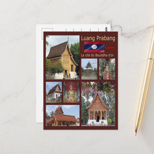 Luang Prabang - Laos - Mosaic - Postkarte (Vorderseite/Rückseite Beispiel)