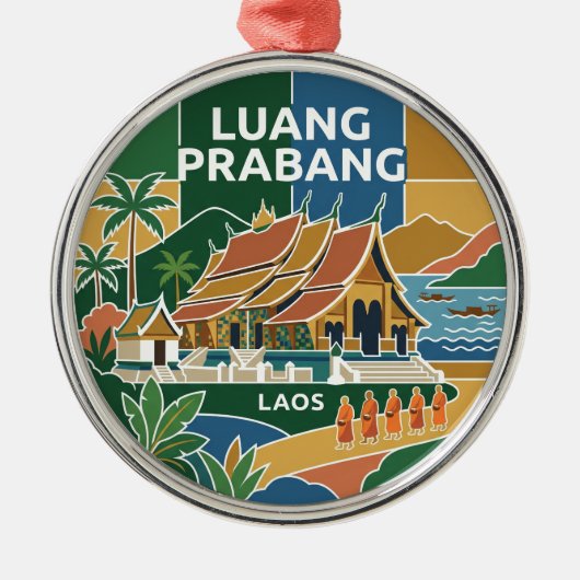 Luang Prabang Laos Ornament Aus Metall (Vorne)