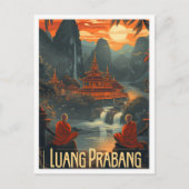 Luang Prabang Laos Vintage Kunst Postkarte (Vorderseite)