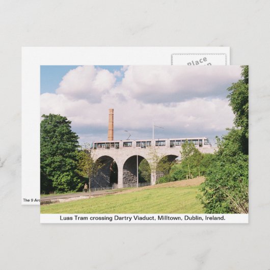 Luas Tram, Dartry Viaduct, Milltown Dublin Postkarte (Vorne/Hinten)