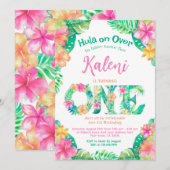 Luau 1. Geburtstag Einladung (Vorne/Hinten)
