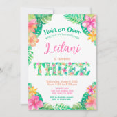 Luau 3. Geburtstag Einladung (Vorderseite)