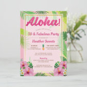 Luau 50. Geburtstagsparty Einladung (Stehend Vorderseite)