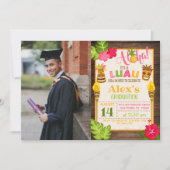 Luau Abschluss Einladung mit Foto - Junge (Vorderseite)