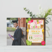 Luau Abschluss Einladung mit Foto - Junge (Stehend Vorderseite)