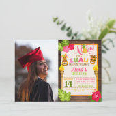 Luau Abschluss Einladung mit Foto - Mädchen (Stehend Vorderseite)
