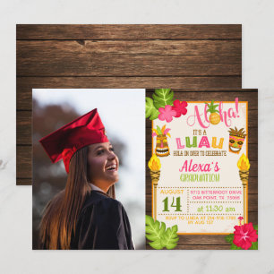 Luau Abschluss Einladung mit Foto - Mädchen