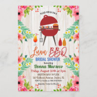 Luau Aloha BBQ Tropicale Hochzeitsdusche Einladung
