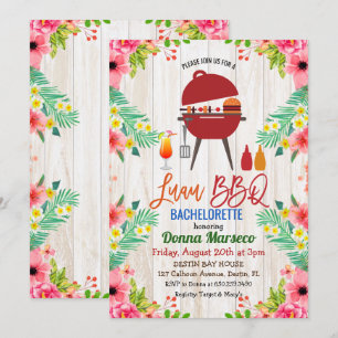 Luau Aloha BBQ Tropische Junggesellinnenabschied-E Einladung