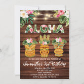 Luau Aloha Birthday String Light Party Einladung (Vorderseite)