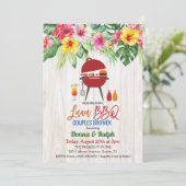 Luau Aloha GRILLEN Tropical Couples Einladung (Stehend Vorderseite)