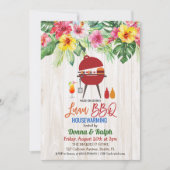 Luau Aloha GRILLEN Tropical Housewarming Einladung (Vorderseite)