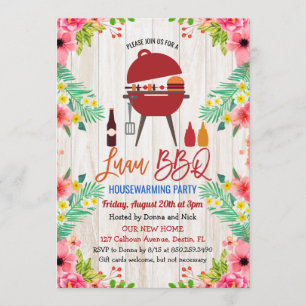 Luau Aloha GRILLEN Tropical Housewarming Einladung
