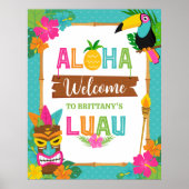 Luau Aloha Hawaiian Tropical Birthday Willkommen Poster (Vorne)